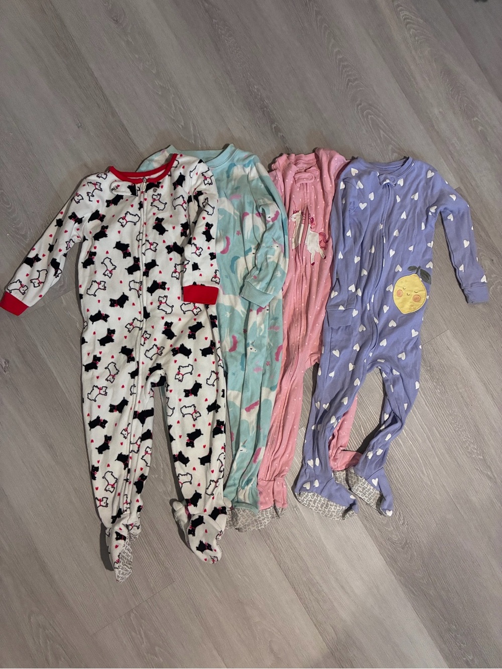 Baby Girl Footed One-Piece Pajama Bundle